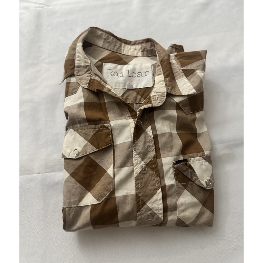 Railcar Fine Goods Western Pearl Snap Shirt  Plaid Size S Made in USA